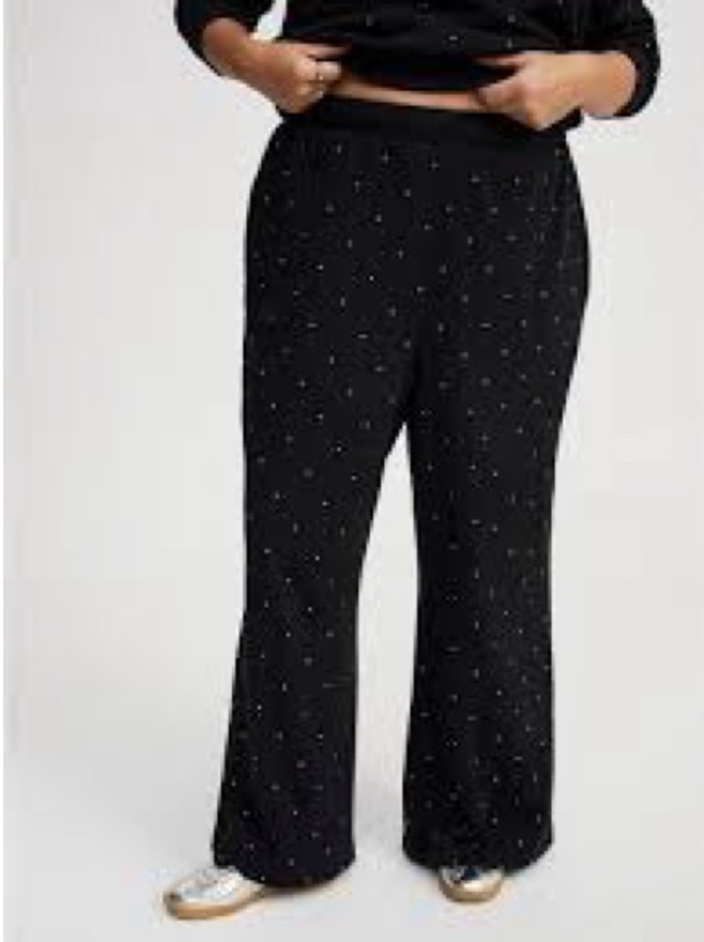 Torrid Wide Leg Rhinestone Fleece Pants Size 00
